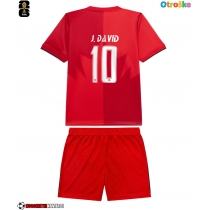Otroške Nogometnih dresov Kanada Jonathan David #10 Domači SP 2026 Kratki rokavi (+ hlače)